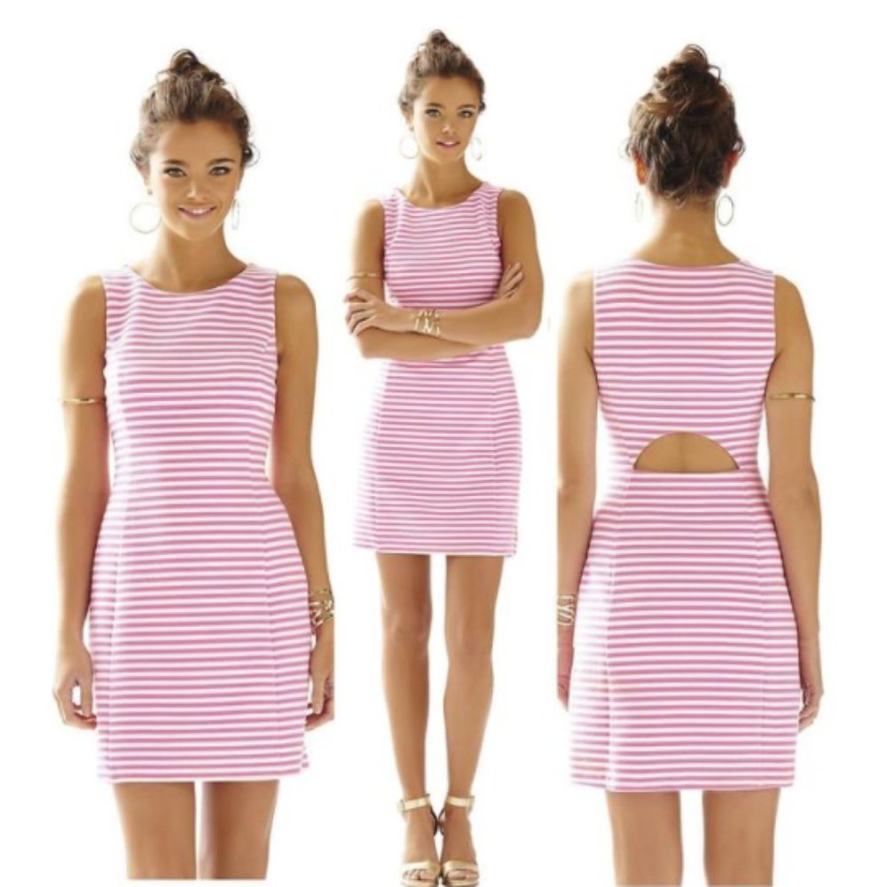 Lilly Pulitzer Pink/White Whiting Shift Dress